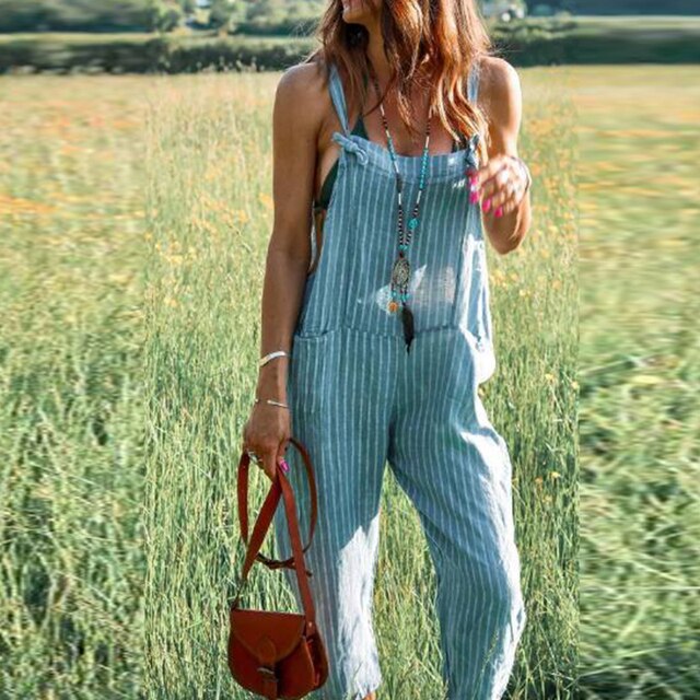 Dames Zomer Jumpsuit met Verstelbare Schouderbanden en Tapered Benen – Mireya