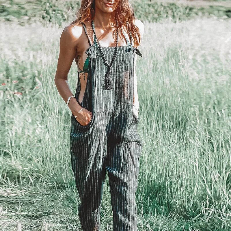 Dames Zomer Jumpsuit met Verstelbare Schouderbanden en Tapered Benen – Mireya
