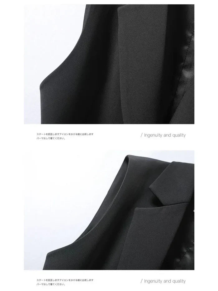 Trendy Mouwloze Blazer - Celeste