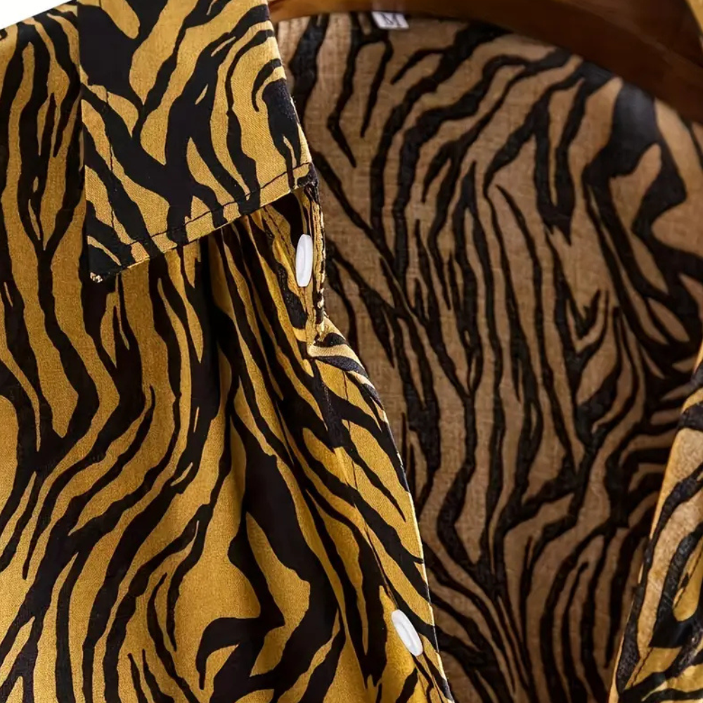 Trendy Tijgeprint Overhemd met Knoopsluiting - Oscar