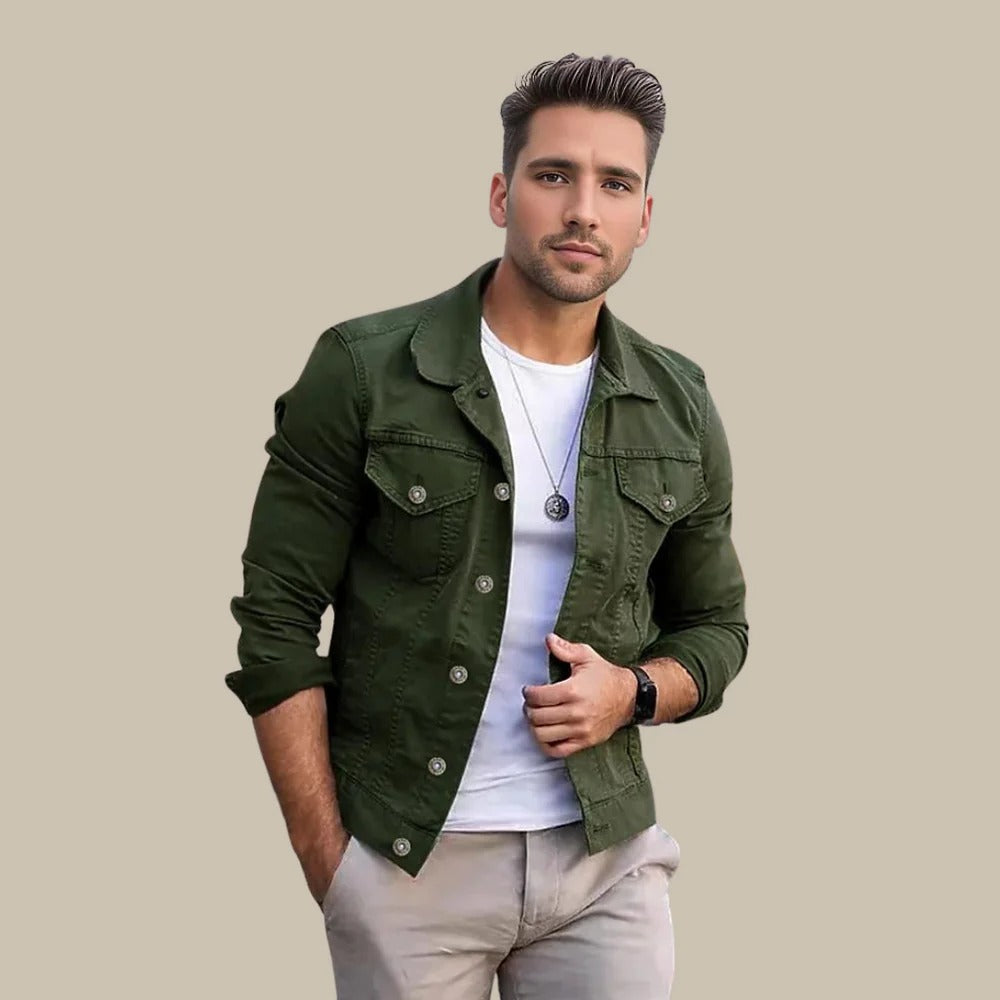 Heren Denimjack met Slim-fit Pasvorm – Milan