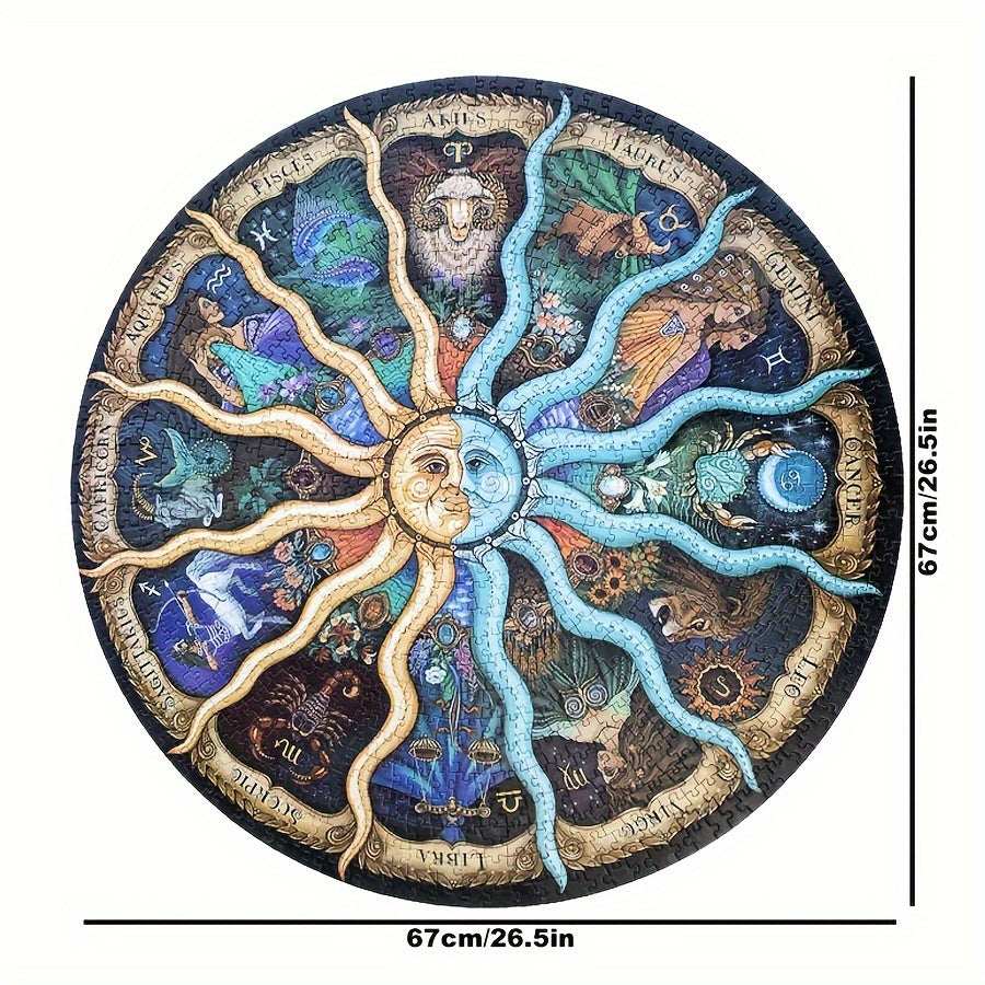 1000-delige Ronde Sterrenbeeld Puzzel - ZodiacDreams