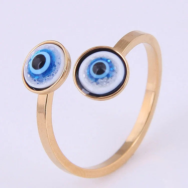 Verstelbare Ring met Boze Oog - Esra