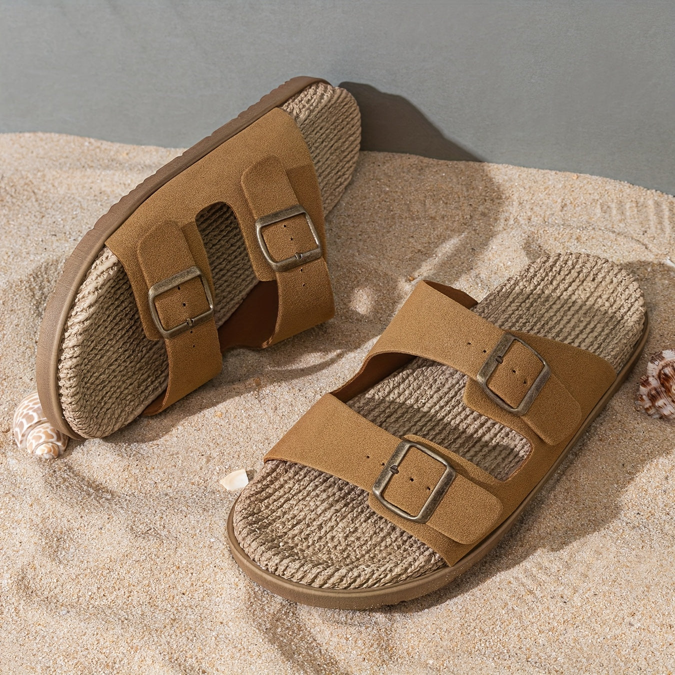 Stijlvolle heren zomer-slippers met verstelbare banden - GripStep