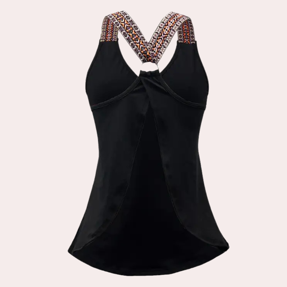 Zwarte Modieuze V-hals Top voor Dames - Noa