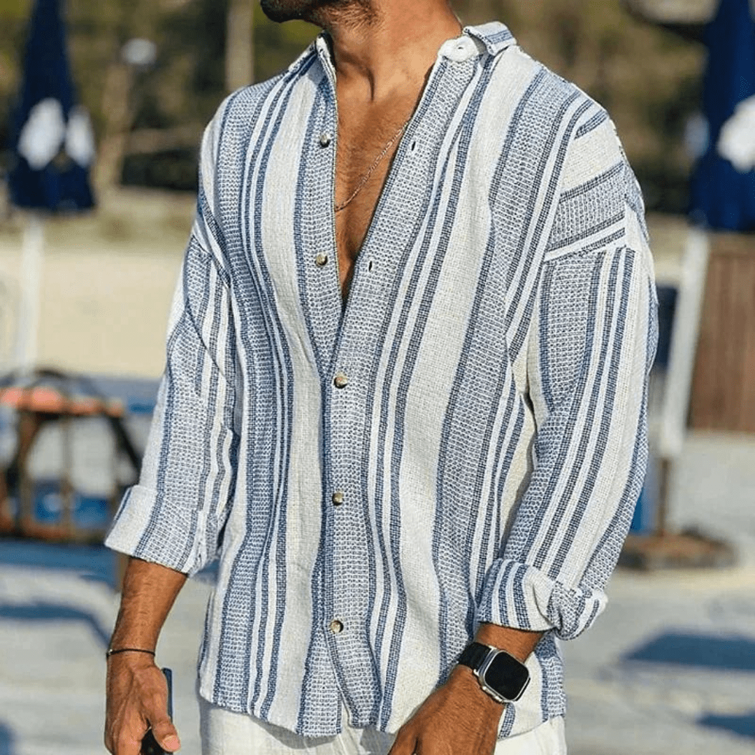 Luchtig heren zomershirt met knoopsluiting – Elias