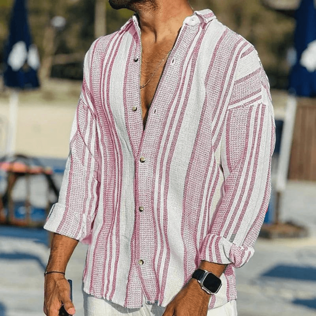 Luchtig heren zomershirt met knoopsluiting – Elias
