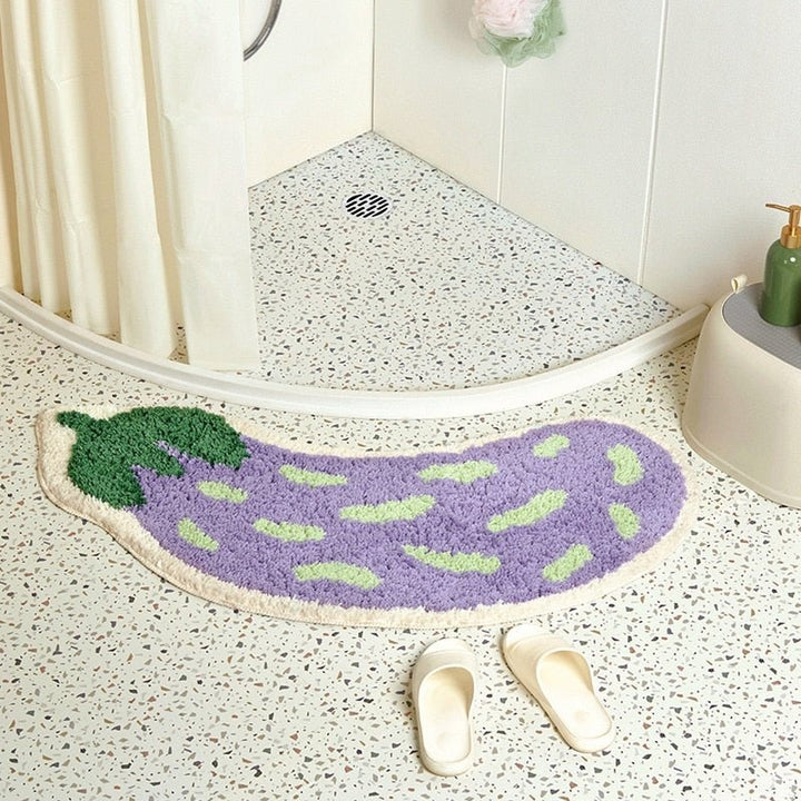 Anti-Slip Badmat met Banaan of Aubergine Design - ZestPad