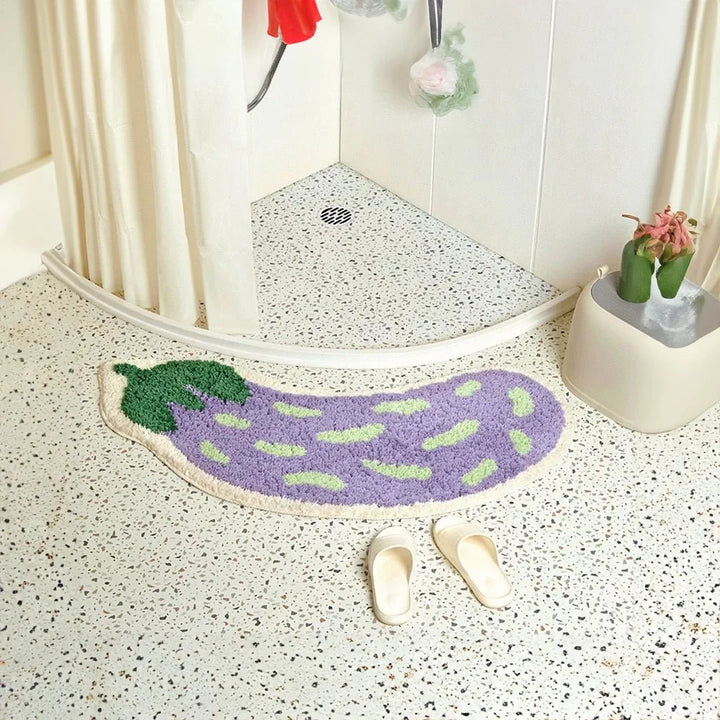 Anti-Slip Badmat met Banaan of Aubergine Design - ZestPad