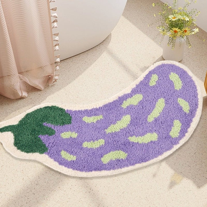 Anti-Slip Badmat met Banaan of Aubergine Design - ZestPad