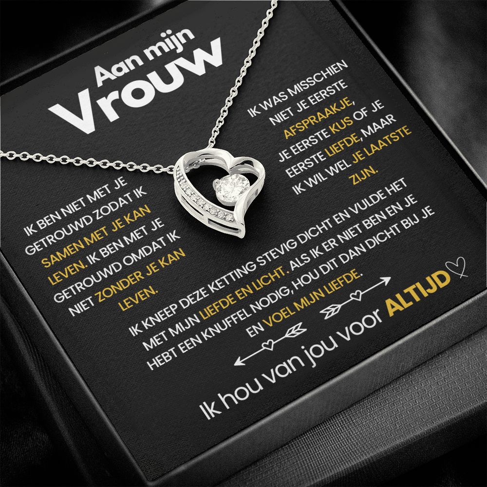 Hanger Ketting met Hartvormige Zirkonia Steen - Ella