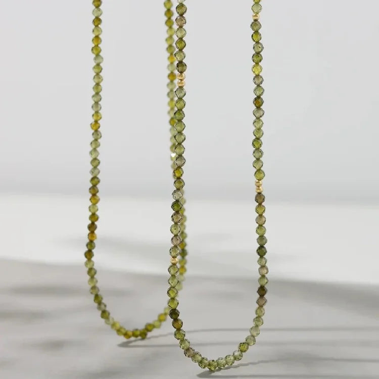 Olijfgroene Zirkonia Ketting - Celeste
