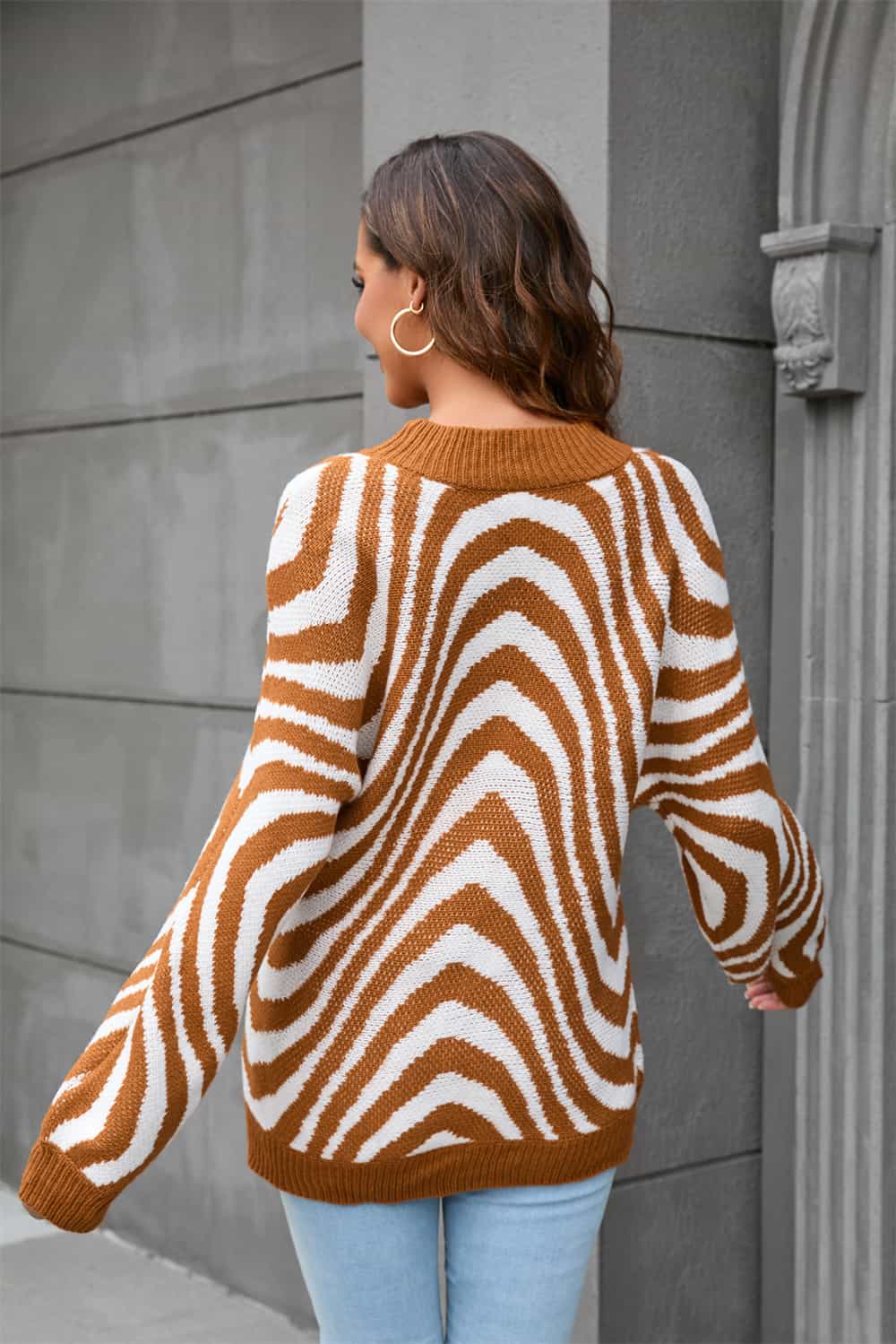 Trui met Ronde Hals en Print - Azure