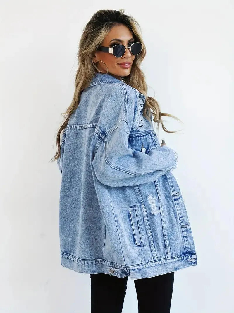 Waterdichte & Gevoerde Oversized Dames Jeansjack – Talia