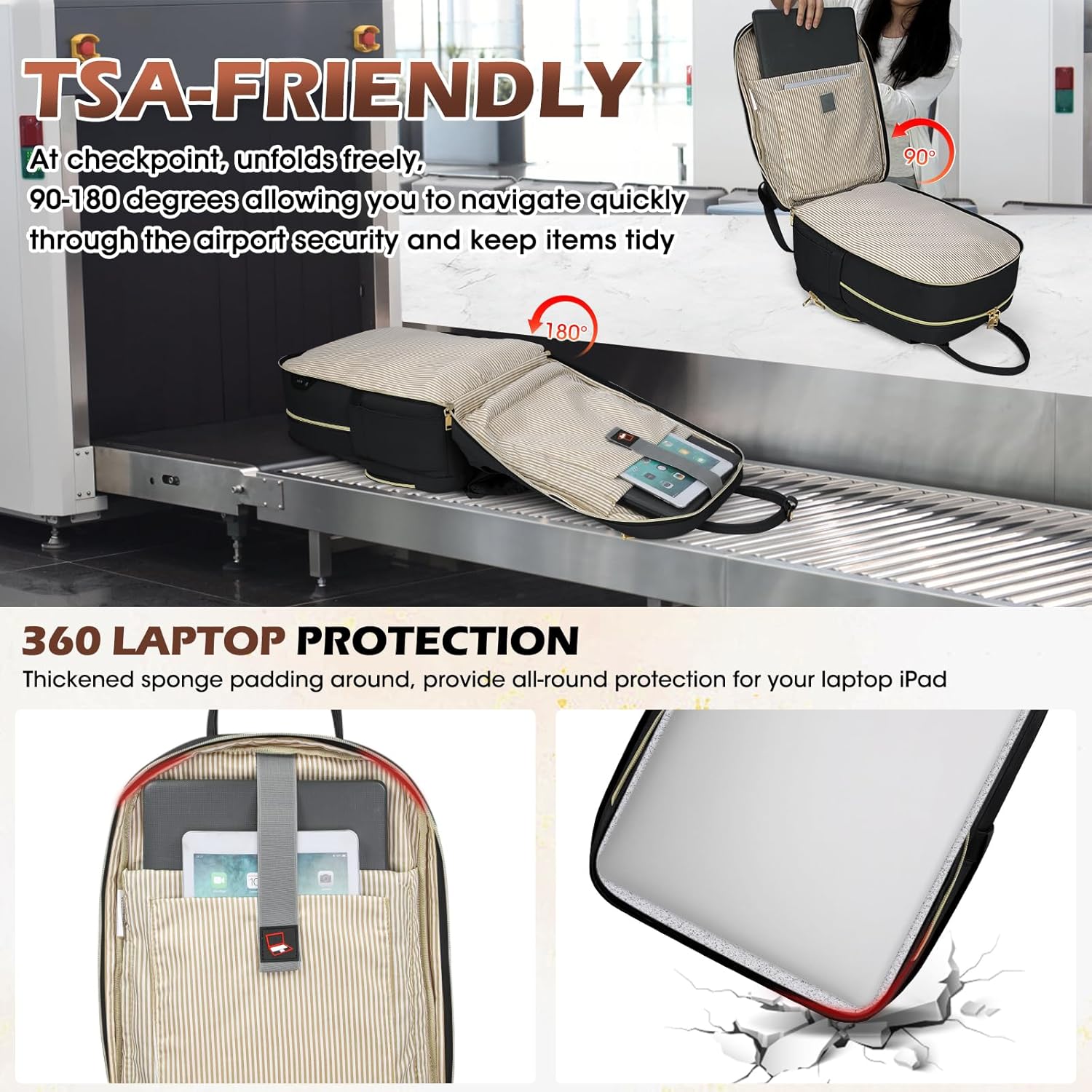 Waterdichte Reis Laptop Rugzak met Meerdere Vakken – AeroFlex Serie