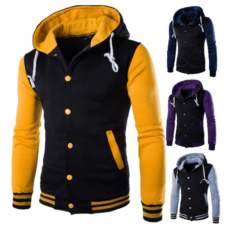 Heren Baseball Hoodie in Varsity Stijl – Herfsteditie Kevin