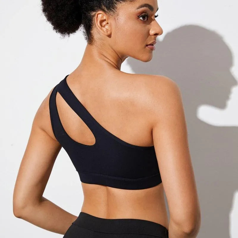 Schokbestendige Yoga BH | Met sexy one-shoulder look