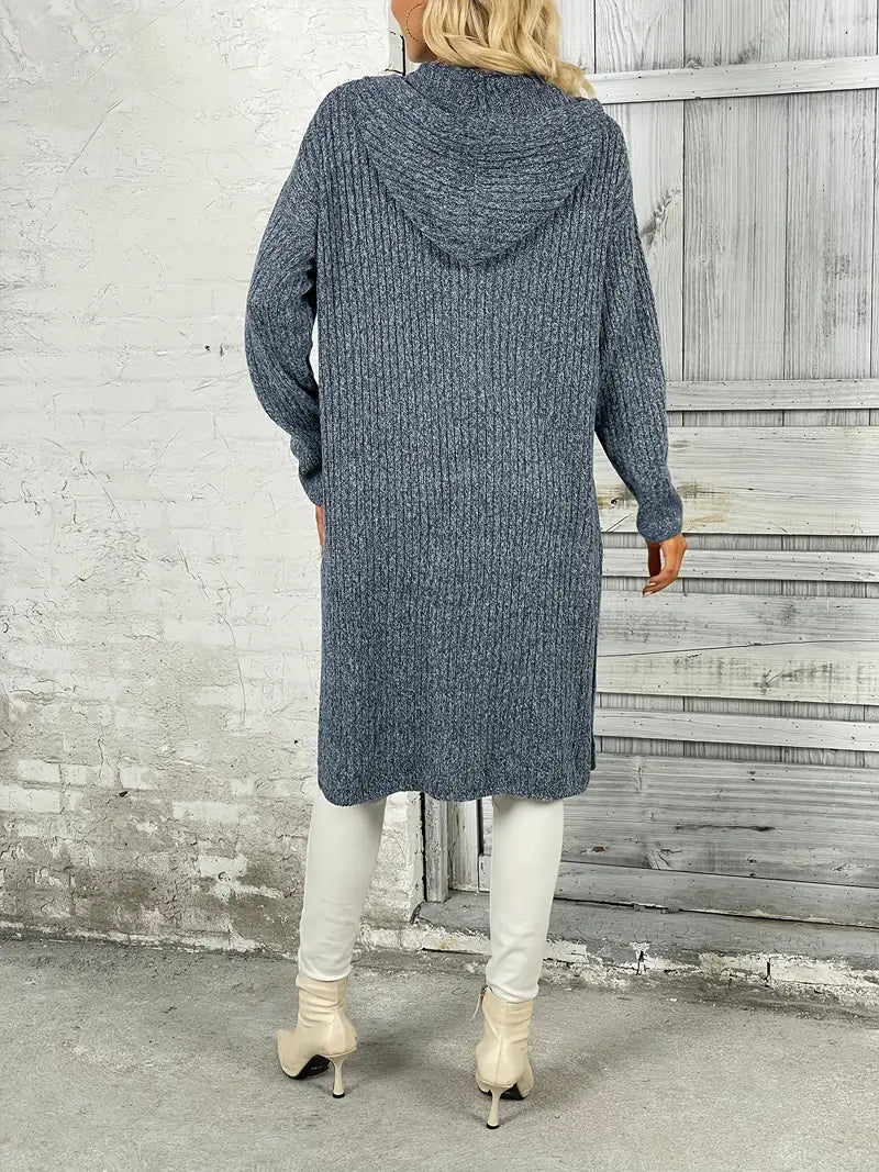 Lange gebreide dames cardigan voor herfst & winter – Elara