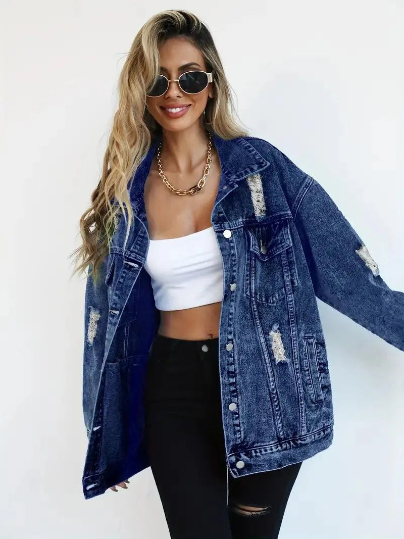 Waterdichte & Gevoerde Oversized Dames Jeansjack – Talia