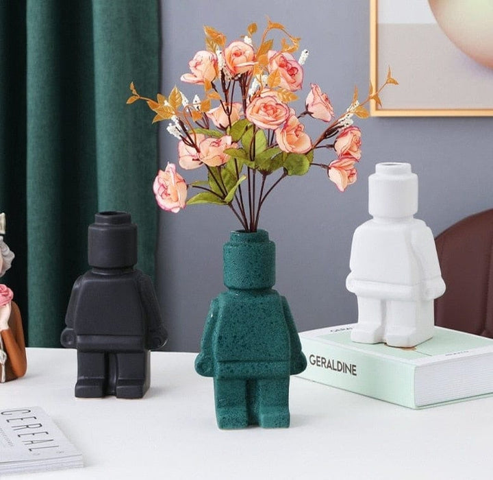 Robot Bloempotten van Keramiek - BrickBotanica