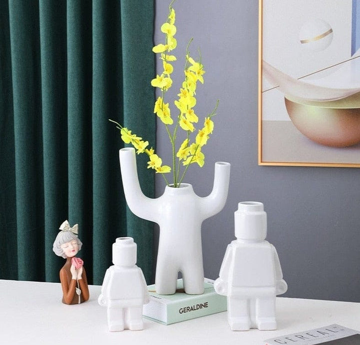 Robot Bloempotten van Keramiek - BrickBotanica