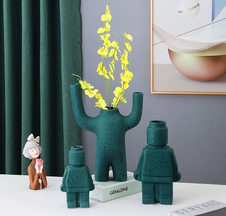 Robot Bloempotten van Keramiek - BrickBotanica