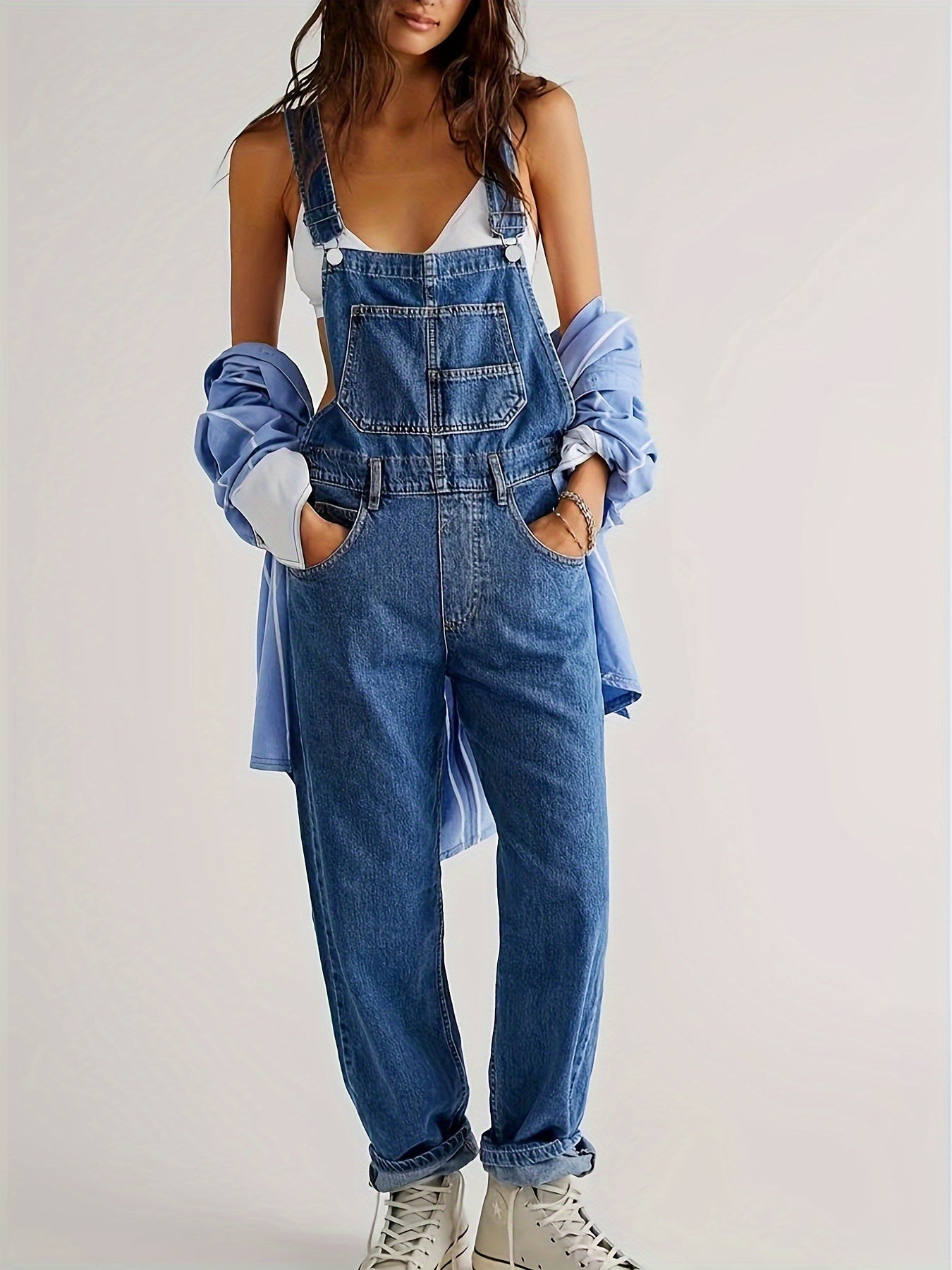 Stijlvolle dames denim jumpsuit voor elke dag - CityEase