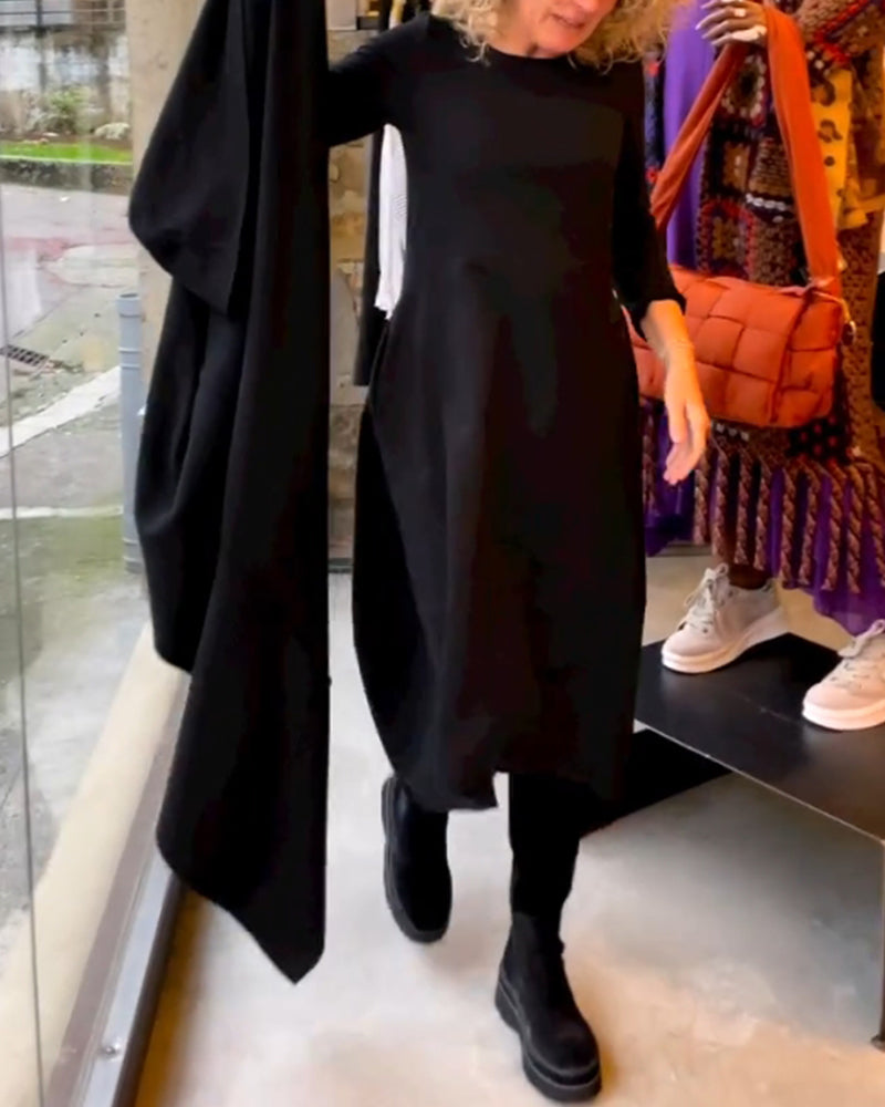 Klassiek Zwarte Midi Jurk - Sofia