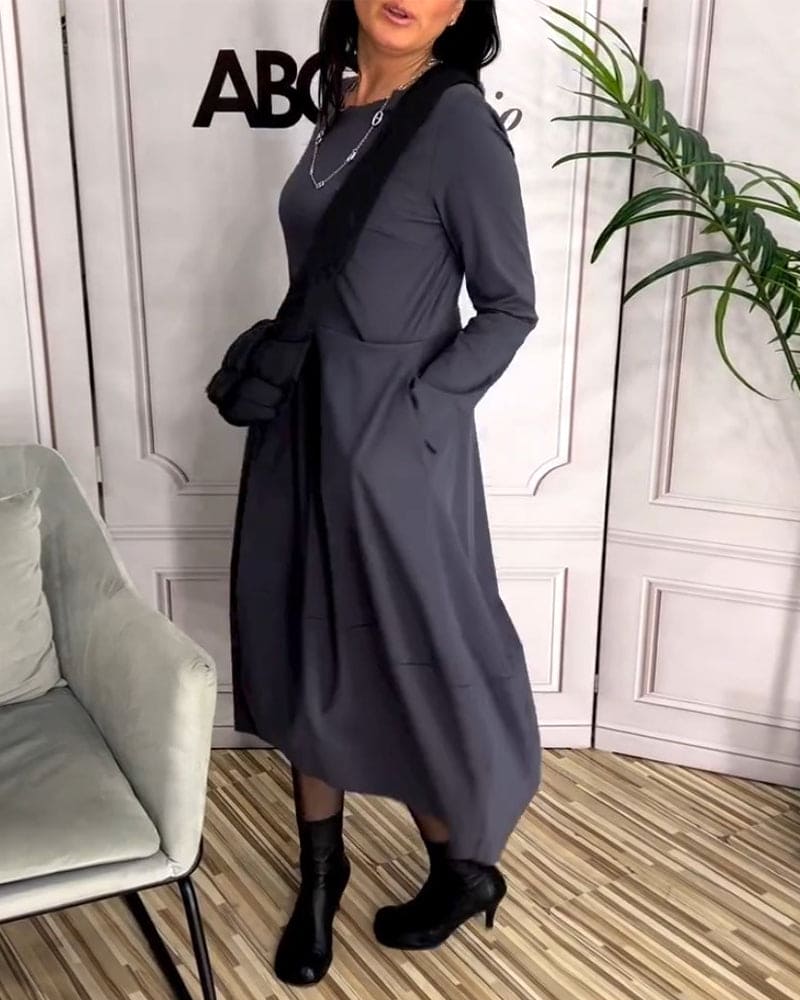 Casual Dagelijks Jurkje met Ronde Hals - Sophie