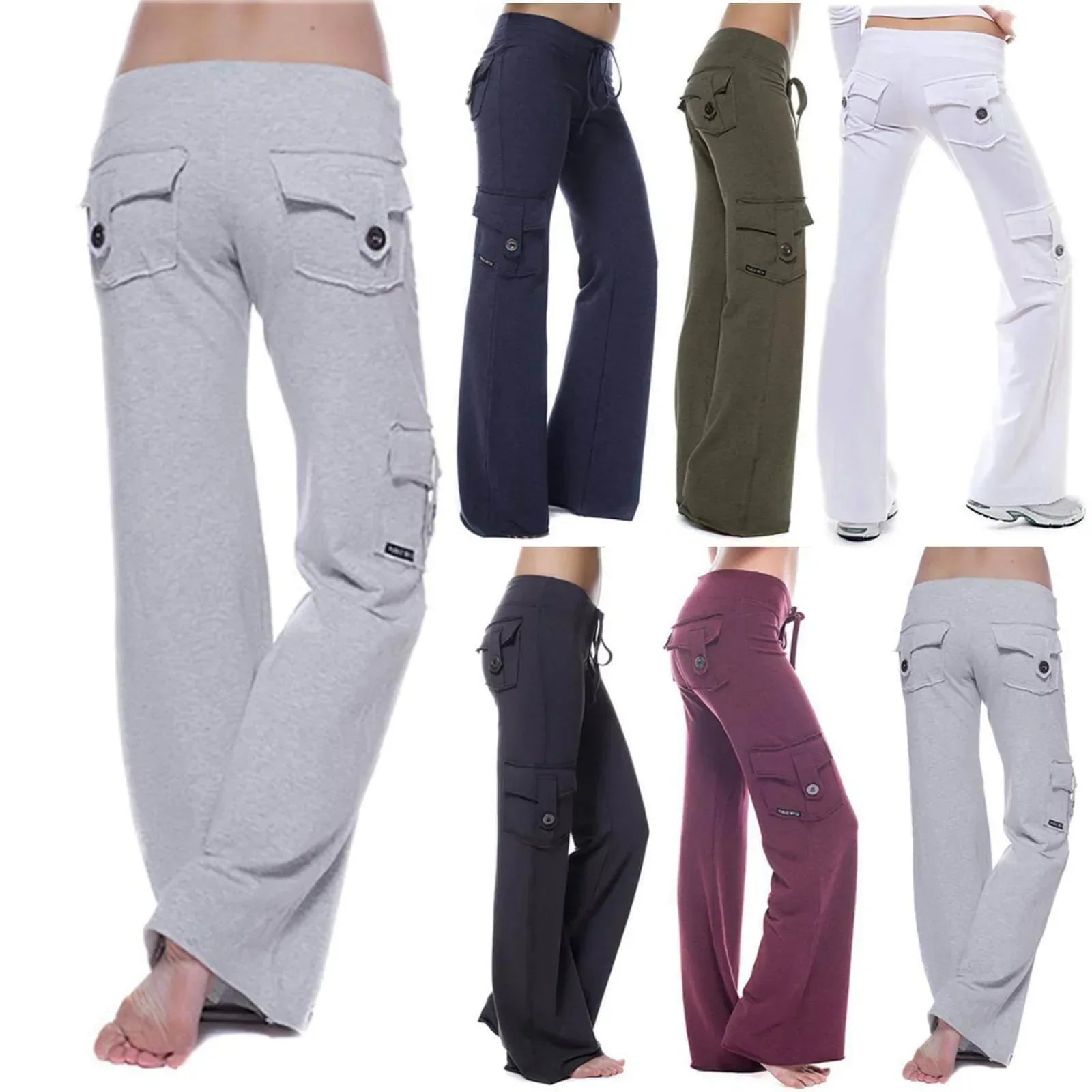 Dames Bootcut Cargo Broek met Zakken - Isabella