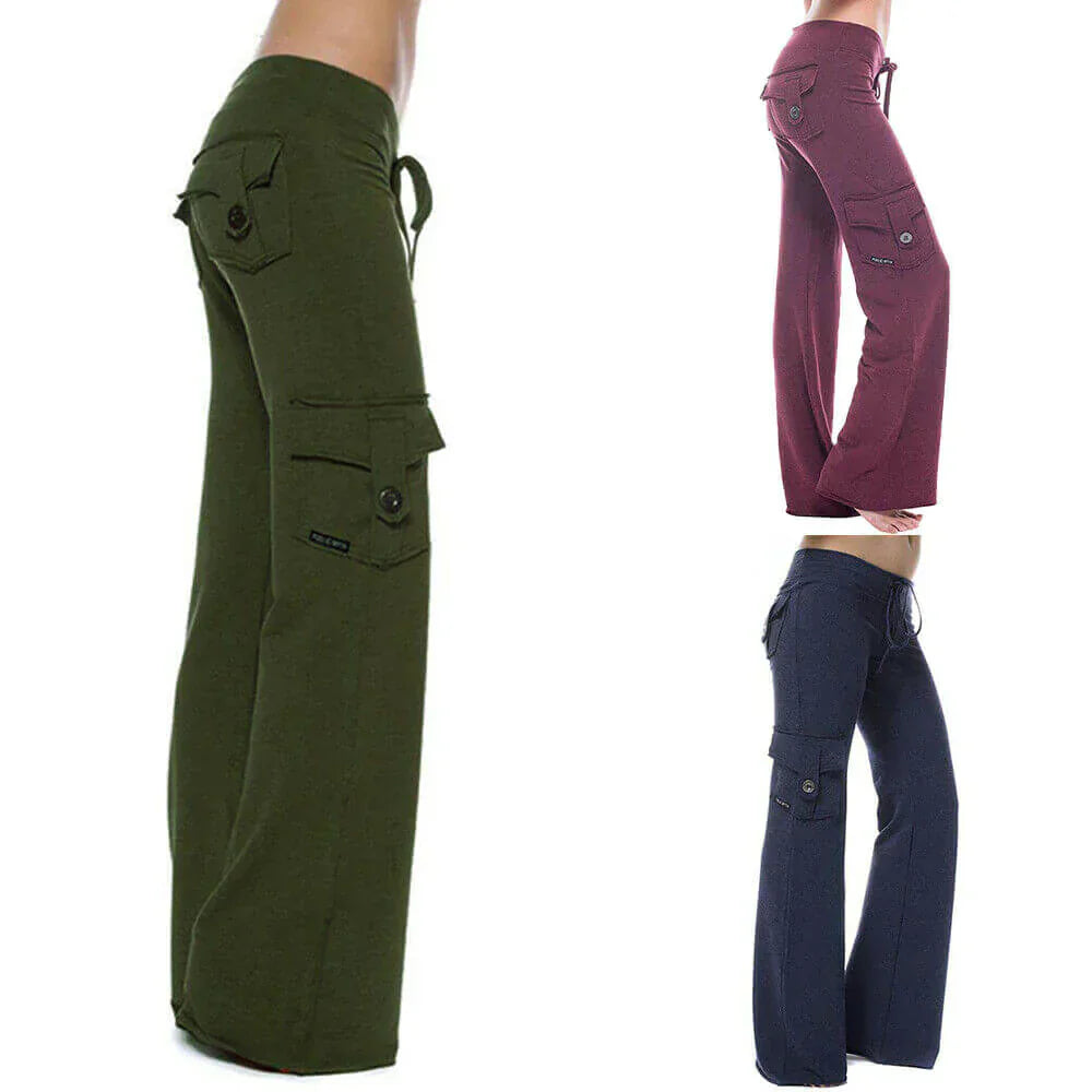Dames Bootcut Cargo Broek met Zakken - Isabella