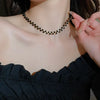 Dubbele Kristallen en Parels Ketting - Amira