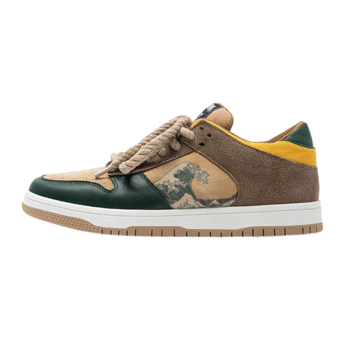 Kunstenaar uniseks plateau-sneakers met golvenmotief - Daiki