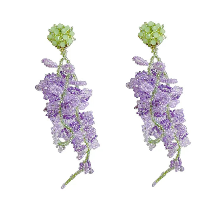 Wisteria Kwast Oorbellen met Bos Thema - Aurelia