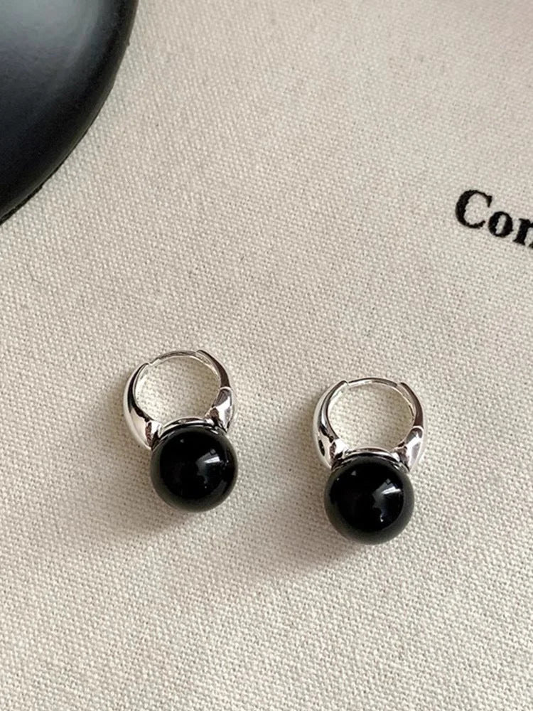 Stijlvolle Zwarte Onyx Oorbellen - Lina