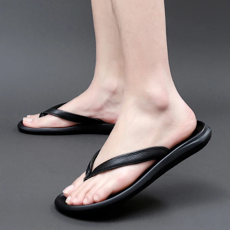 Antislip & Stijlvolle Herenslippers van Leer voor de Zomer - Dario
