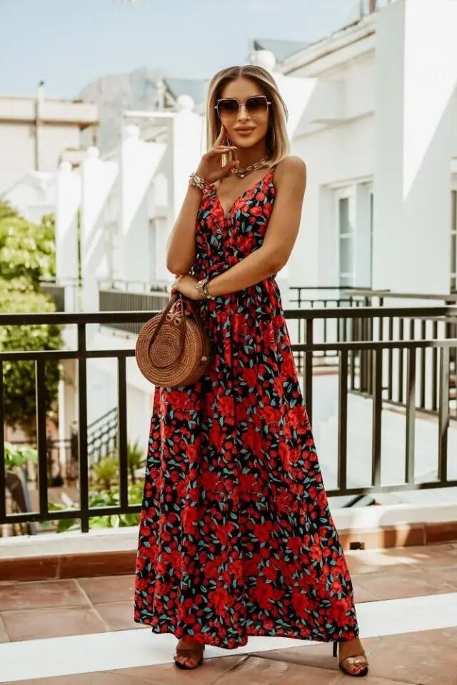 Boho Maxi Jurk met bloemenpatroon voor de zomer – Yara