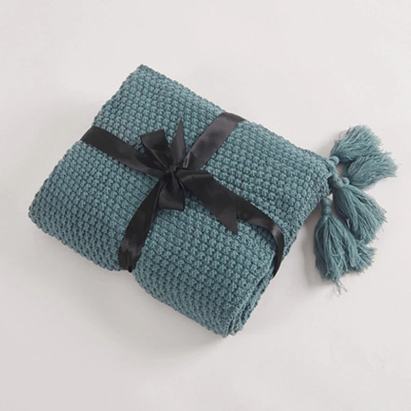 Scandinavisch Gebreide Wollen Deken - Aurora