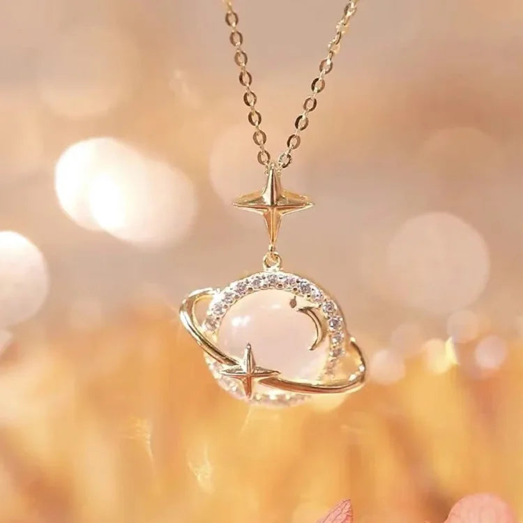 Gouden Planeet Ketting - Celestia
