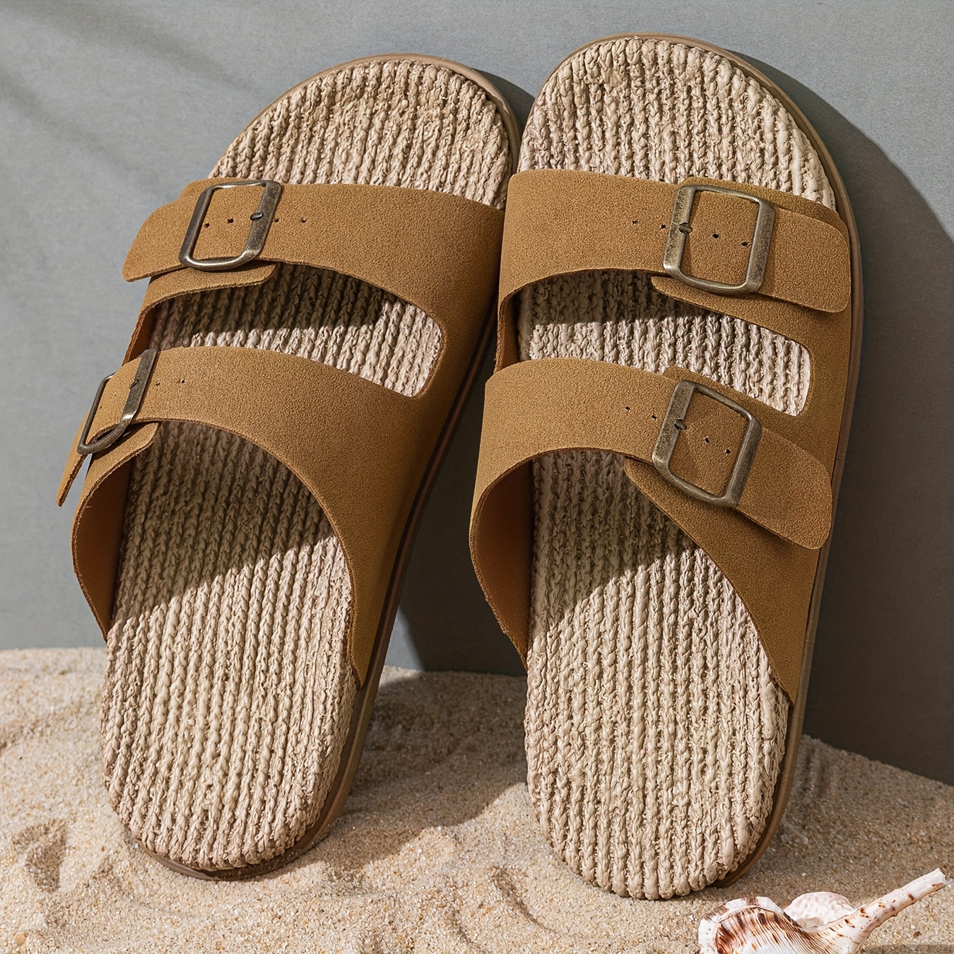 Stijlvolle heren zomer-slippers met verstelbare banden - GripStep