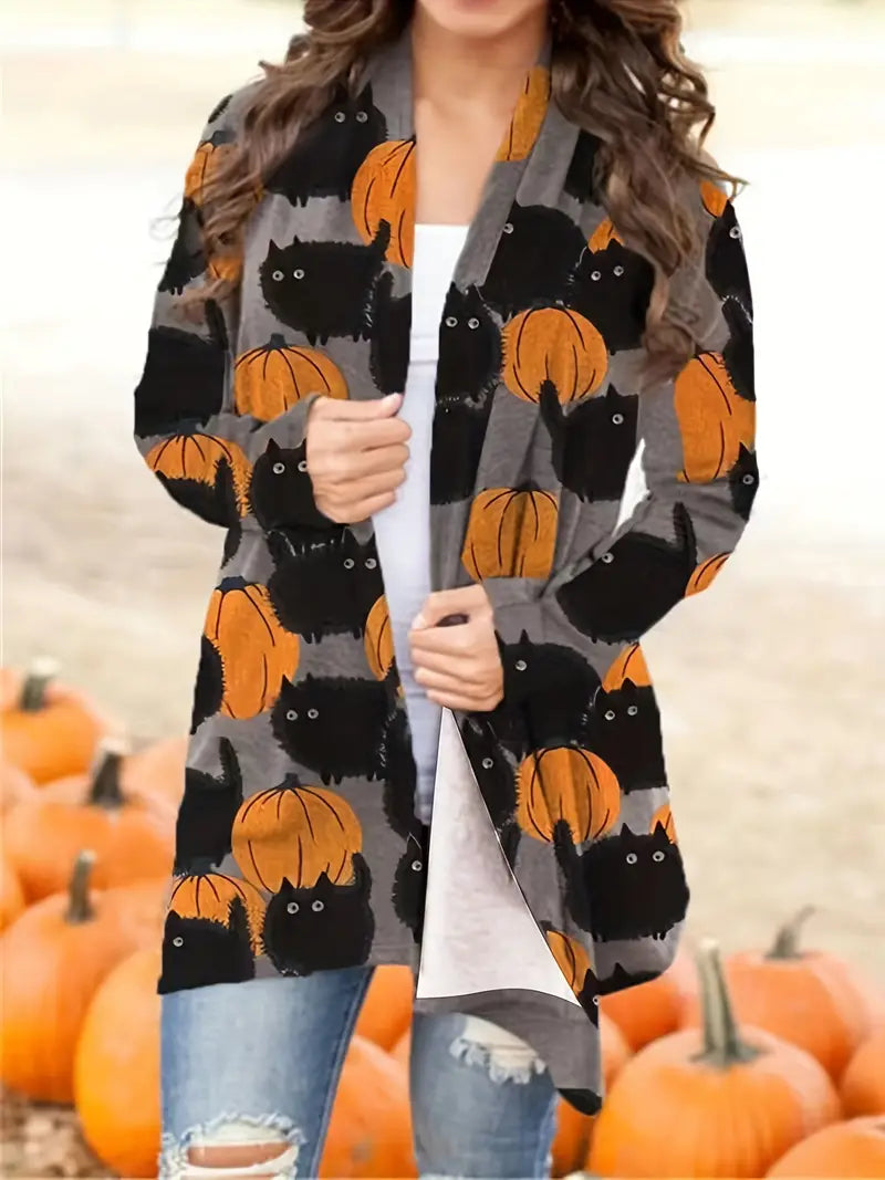 Casual Halloween-pompoen Damesvest - Luna