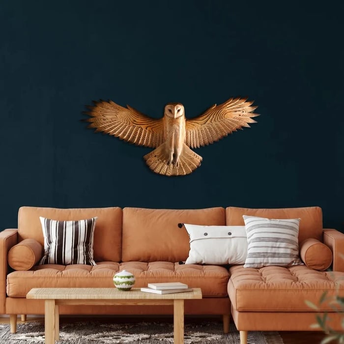 Houten Wanddecoratie – Uil “Majestic”