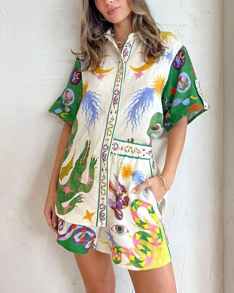 Tweedelige zomer set voor dames met kleur en comfort - Mira