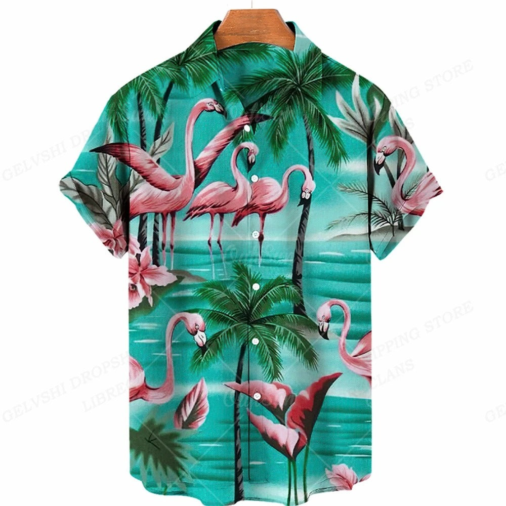 Tropisch 3D Flamingo Overhemd – Kai