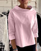 Dames Blouse met Hoge Kraag en 3/4 Mouwen – Mireille