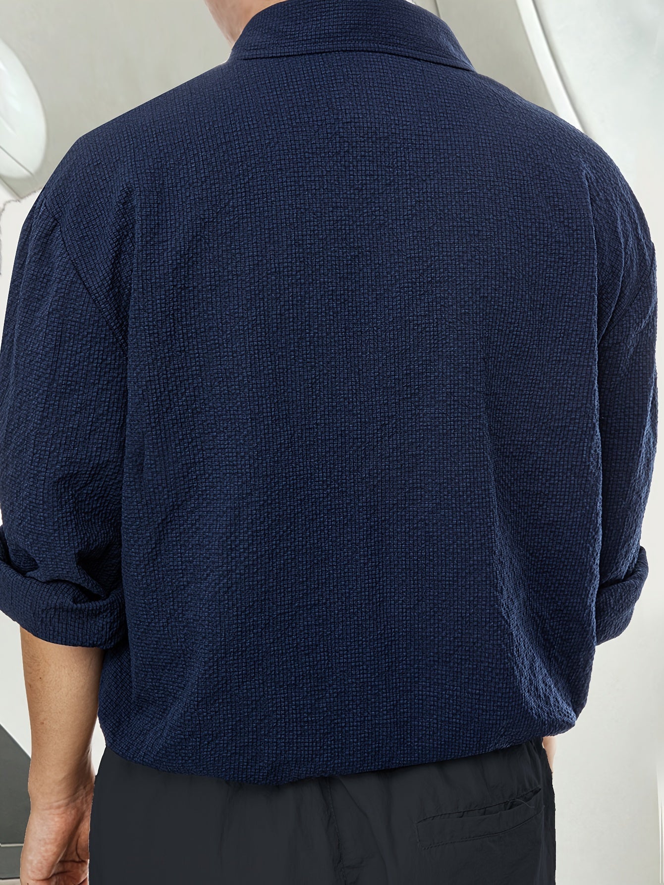 Donkerblauw Heren Overhemd met Borstzak - Milo