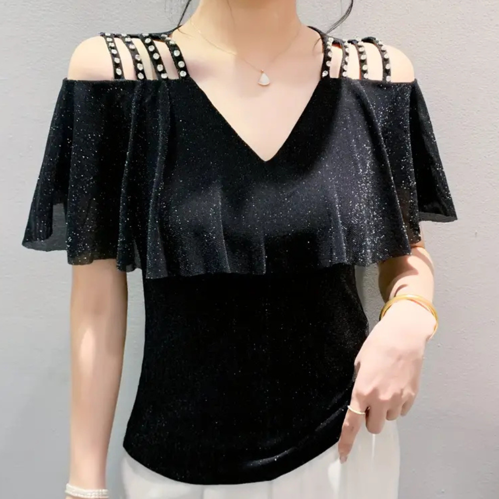 Modieuze V-Hals Blouse voor Dames - Elvira