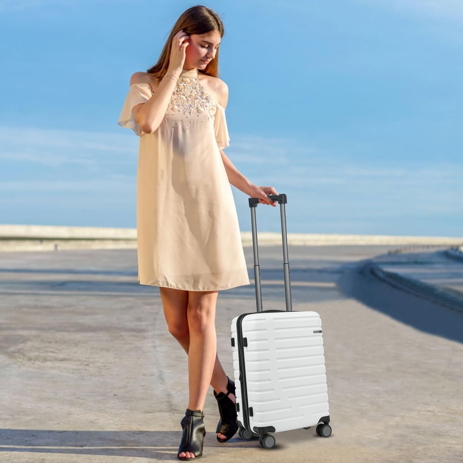Uitschuifbare Harde Koffer met Spinner Wielen en TSA Slot
