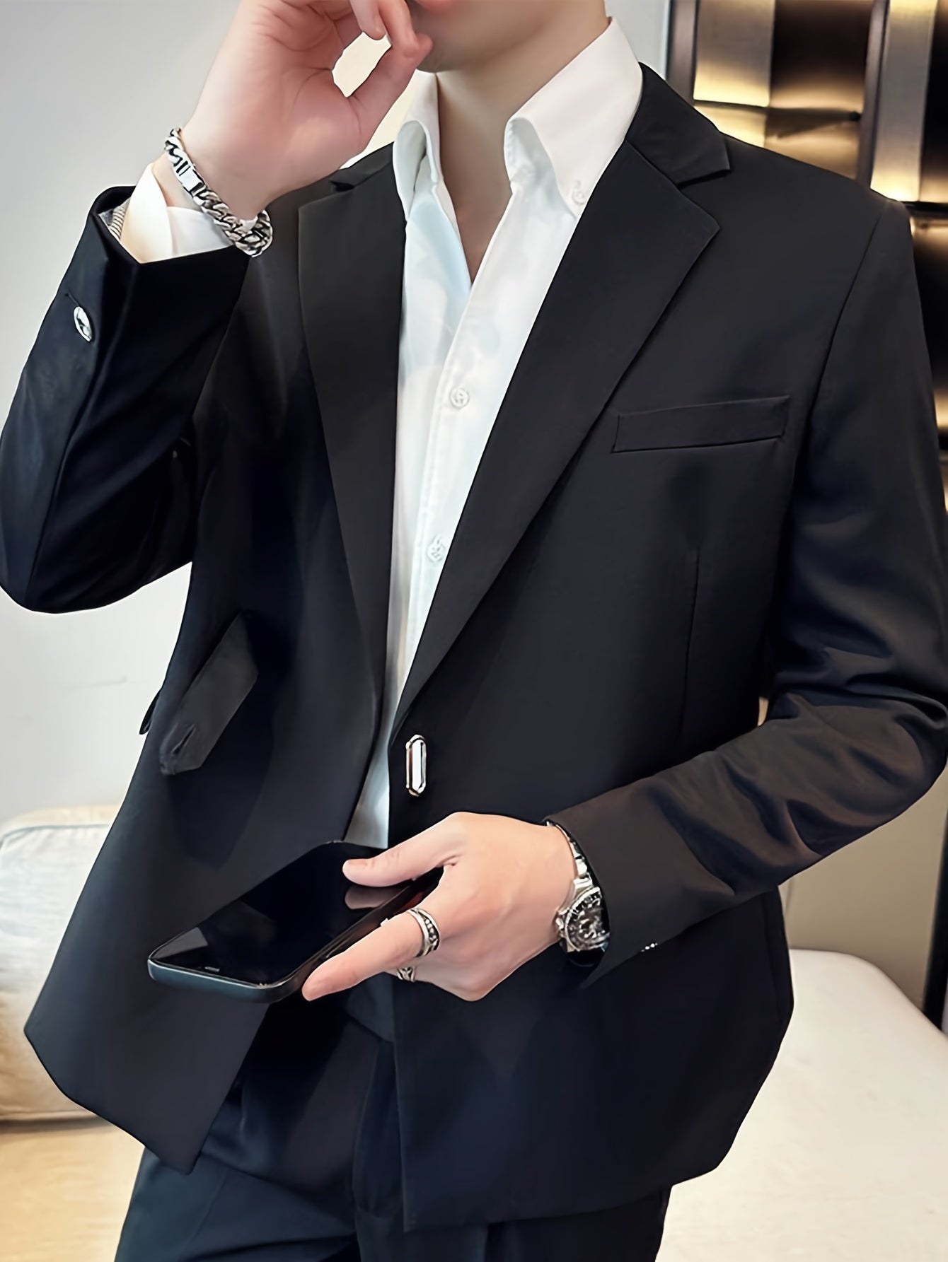 Klassiek Zwart Heren Colbert - Lars