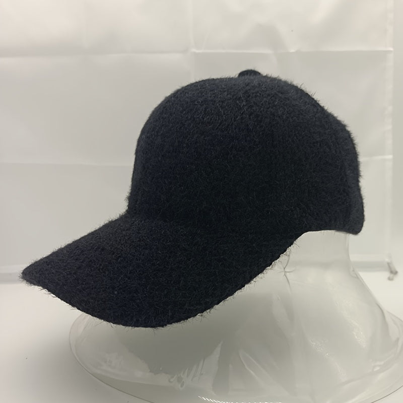 Warme dames baseballcap met imitatiebont voor de herfst en winter - Lorena
